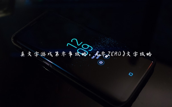 真文字游戏第零章攻略，《零ZERO》文字攻略