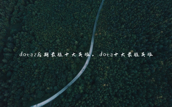 dota2后期最脏十大英雄，dota十大最脏英雄