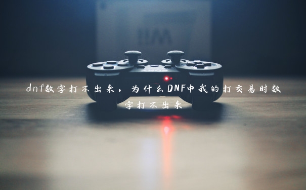 dnf数字打不出来，为什么DNF中我的打交易时数字打不出来