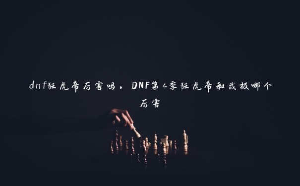 dnf狂虎帝厉害吗，DNF第4季狂虎帝和武极哪个厉害