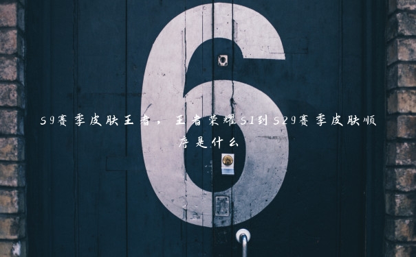 s9赛季皮肤王者，王者荣耀s1到s29赛季皮肤顺序是什么